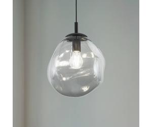 TK Lighting Sol Mini pendant light, glass, Ø 25 cm, black/graphite grey