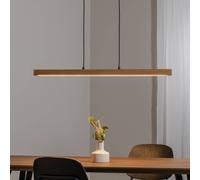 TK Lighting Teo LED pendant light, pine, length 96 cm, wood, beam