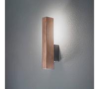 TK Lighting Teo LED wall lamp in wood, walnut, 31 cm, 3000 K