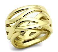 TK1107 - IP Gold(Ion Plating) Stainless Steel Ring with No Stone, Metal, No Gemstone