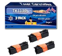 TK1130 TK-1130 Toner Cartridges Compatible for Kyocera ECOSYS M2030dn FS-1030MFP FS-1130MFP Printers, High-Definition Printing Effect with Chip, 4000 Pages (3 Pack Black)