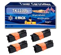 TK1130 TK-1130 Toner Cartridges Compatible for Kyocera ECOSYS M2030dn FS-1030MFP FS-1130MFP Printers, High-Definition Printing Effect with Chip, 4000 Pages (4 Pack Black)