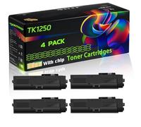 TK1250 Compatible for Kyocera Toner Cartridges with Chip ECOSYS MA3500fx MA3500x MA3501wfx PA3500wx Printers (4 Pack Black)