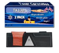 TK130 Toner Cartridges Compatible for Kyocera FS-1128MFP FS-1300D FS-1300DN FS-1350DN Printers, High-Definition Printing Effect with Chip, 8200 Pages (1 Pack Black)