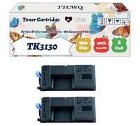 TK3130 Toner Cartridge Compatible for Kyocera ECOSYS M3550idn ECOSYS M3560idn FS-4200DN FS-4300DN Printers, with Chip, High Yield 25000 Pages, High-Definition Printing (2-Pack Black)