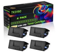 TK3190 Compatible for Kyocera Toner Cartridge with Chip ECOSYS M3655idn M3660idn M3665idn P3055 Mono P3060 Printers (4 Pack Black)