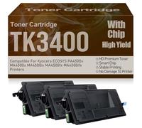 TK3400 Black Toner Cartridges High Yield High Capacity Compatible for Kyocera ECOSYS PA4500x MA4500x MA4500ix MA4500fx MA4500ifx Printers with Chip,TK3400-3PC