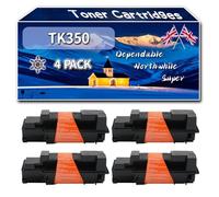 TK350 Toner Cartridges Compatible for Kyocera FS-2020DN FS-3040MFP FS-3040MFP+ FS-3140MFP Printers, High-Definition Printing Effect with Chip, 22000 Pages (4 Pack Black)