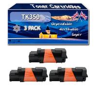 TK350 Toner Cartridges Compatible for Kyocera FS-3540MFP FS-3640MFP FS-3920DN Mita FS3040MFP Printers, High-Definition Printing Effect with Chip, 22000 Pages (3 Pack Black)