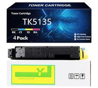 TK5135 Toner Cartridge High Yield Replacement for Kyocera TK5135 TK5135K TK5135C TK5135Y TK5135M Toner Compatible for Kyocera TASKALFA 265ci 266ci Printer with Chip,Yellow-1 Pack