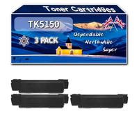 TK5150 Toner Cartridges Compatible for Kyocera ECOSYS M6035cidn M6535cidn P6035cdn Printers, High-Definition Printing Effect with Chip, 12000 Pages (3 Pack Black)