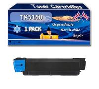 TK5150 Toner Cartridges Compatible for Kyocera EcoSys M6530cidn M6035cidn M6535cidn P6035cd P6035cdn Printers, High-Definition Printing Effect with Chip, 15000 Pages (1 Pack Cyan)