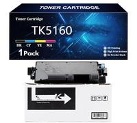TK5160 Toner Cartridge High Yield Replacement for Kyocera TK5160 TK5160K TK5160C TK5160Y TK5160M Toner Compatible for Kyocera ECOSYS P7040cdn Printer with Chip,Black-1 Pack