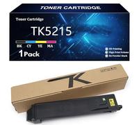 TK5215 Toner Cartridge High Yield for Kyocera TK5215 TK-5215K TK-5215C TK-5215Y TK-5215M Compatible for Kyocera Mita TASKalfa 406ci Printer with Chip,Black-1 Pack