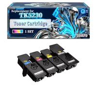 TK5230 Toner Cartridge Compatible for Kyocera Ecosys M5521cdn M5521cdw P5021 P5021cdn P5021cdw Printers, With Chip Large Capacity 3600 Pages (4-Pack BK/C/M/Y)