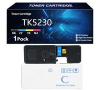 TK5230 Toner Cartridge for Kyocera TK-5230K TK-5230C TK-5230M TK-5230Y Compatible for Kyocera ECOSYS M5521cdn M5521cdw P5021cdn P5021cdw Printer with Chip,Cyan-1 Pack