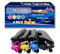 TK5380 Toner Cartridge Compatible for Kyocera ECOSYS PA4000cx PA4000cxPlus Printers, High-Definition Printing Effect with Chip, 13000 Pages (4-Pack BK/C/M/Y)