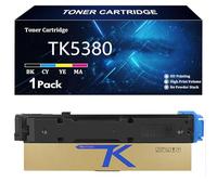TK5380 Toner Cartridge High Yield for Kyocera TK5380 TK-5380K TK-5380C TK-5380Y TK-5380M Compatible for Kyocera ECOSYS MA4000cifx MA4000cix PA4000cx Printer with Chip,Cyan-1 Pack
