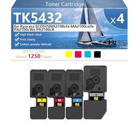 TK5432 Hight Capacity Toner Cartridge Replacement with Chip for Kyocera ECOSYS MA2100cfx MA2100cwfx PA2100cWx PA2100cX Printer, High-Definition Printing, 1250 Pages,BCMY-1 pack