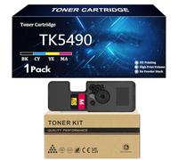 TK5490 Toner Cartridge for Kyocera TK-5490K TK-5490C TK-5490M TK-5490Y Compatible for Kyocera ECOSYS PA2101cwx PA2101Cx MA2101cfx MA2101cwfx Printer with Chip,Magenta-1 Pack