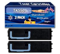 TK550 Toner Cartridges Compatible for Kyocera FS-C 5200 DN Printers, High-Definition Printing Effect with Chip, 7000 Pages (2 Pack Black)