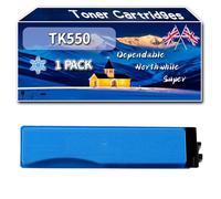 TK550 Toner Cartridges Compatible for Kyocera FS-C 5200 DN Printers, High-Definition Printing Effect with Chip, 7000 Pages (1 Pack Cyan)