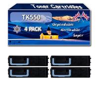 TK550 Toner Cartridges Compatible for Kyocera FS-C 5200 DN Printers, High-Definition Printing Effect with Chip, 7000 Pages (4 Pack Black)