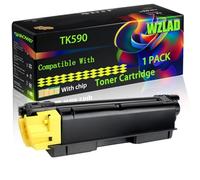 TK590 Compatible for Kyocera Toner Cartridge with Chip FS-C2526MFP FS-C2626MFP FS-C5250 FS-C5250DN ECOSYS Printers (1 Pack Yellow)
