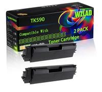 TK590 Compatible for Kyocera Toner Cartridge with Chip FS-C2526MFP FS-C2626MFP FS-C5250 FS-C5250DN ECOSYS Printers (2 Pack Black)