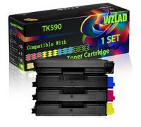 TK590 Compatible for Kyocera Toner Cartridge with Chip FS-C2526MFP FS-C2626MFP FS-C5250 FS-C5250DN ECOSYS Printers (4-Pack BK/C/M/Y)