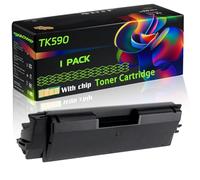TK590 Compatible for Kyocera Toner Cartridge with Chip FS-C2526MFP FS-C2626MFP FS-C5250 FS-C5250DN ECOSYS Printers (1 Pack Black)