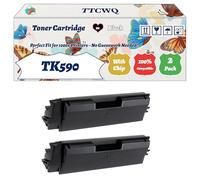 TK590 Toner Cartridge Compatible for Kyocera FS-C2026 FS-C2026MFP FS-C2026MFP+ FS-C2126 FS-C2126MFP Printers, with Chip, High Yield 7000 Pages, High-Definition Printing (2 Pack Black)