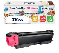 TK590 Toner Cartridge Compatible for Kyocera FS-C2526MFP FS-C2626MFP FS-C5250 FS-C5250DN ECOSYS P6026cdn Printers, with Chip, High Yield 7000 Pages, High-Definition Printing (1 Pack Magenta)