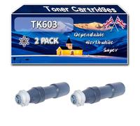 TK603 Toner Cartridges Compatible for Kyocera KM-4530 KM-5530 KM-6330 KM-7530 Printers, High-Definition Printing Effect with Chip, 36000 Pages (2-Pack Black)