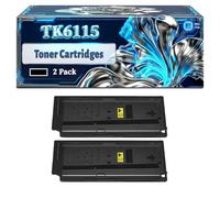 TK6115 Toner Cartridges Compatible for Kyocera ECOSYS M4125idn M4132idn Printers, With Chip Large Capacity 25000 Pages (2-Pack Black)