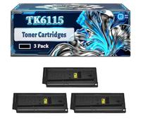 TK6115 Toner Cartridges Compatible for Kyocera ECOSYS M4125idn M4132idn Printers, With Chip Large Capacity 25000 Pages (3 Pack Black)