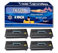 TK725 Toner Cartridges Compatible for Kyocera TASKalfa 420 i 520 i Printers, High-Definition Printing Effect with Chip, 34000 Pages (4 Pack Black)