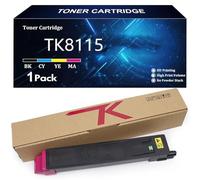 TK8115 Toner Cartridge High Yield for Kyocera TK8115 TK-8115K TK-8115C TK-8115Y TK-8115M Compatible for Kyocera ECOSYS M8130cidn M8124cidn Printer with Chip,Magenta-1 Pack