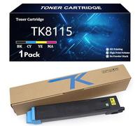 TK8115 Toner Cartridge High Yield for Kyocera TK8115 TK-8115K TK-8115C TK-8115Y TK-8115M Compatible for Kyocera ECOSYS M8130cidn M8124cidn Printer with Chip,Cyan-1 Pack
