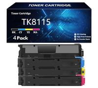TK8115 Toner Cartridge High Yield for Kyocera TK8115 TK-8115K TK-8115C TK-8115Y TK-8115M Compatible for Kyocera ECOSYS M8130cidn M8124cidn Printer with Chip,4 Color-4 Pack
