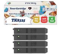 TK8325 Toner Cartridge Compatible for Kyocera TASKalfa 2551ci Printers, with Chip, High Yield 18000 Pages, High-Definition Printing (4 Pack Black)
