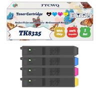 TK8325 Toner Cartridge Compatible for Kyocera TASKalfa 2551ci Printers, with Chip, High Yield 18000 Pages, High-Definition Printing (4-Pack BK/C/M/Y)