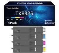 TK8325 Toner Cartridge Replacement for Kyocera TK8325 TK-8325K TK-8325C TK-8325M TK-8325Y Toner Cartridge Compatible for Kyocera Taskalfa 2551ci Printer with Chip,4 Color-4 Pack
