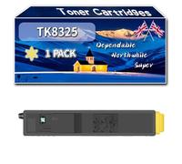 TK8325 Toner Cartridges Compatible for Kyocera TASKalfa 2551 ci Printers, High-Definition Printing Effect with Chip, 18000 Pages (1 Pack Yellow)