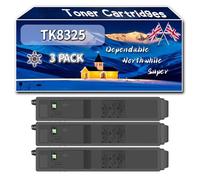 TK8325 Toner Cartridges Compatible for Kyocera TASKalfa 2551 ci Printers, High-Definition Printing Effect with Chip, 18000 Pages (3 Pack Black)