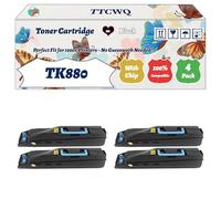 TK880 Toner Cartridge Compatible for Kyocera FS-C8500DN Printers, with Chip, High Yield 25000 Pages, High-Definition Printing (4 Pack Black)