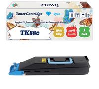 TK880 Toner Cartridge Compatible for Kyocera FS-C8500DN Printers, with Chip, High Yield 25000 Pages, High-Definition Printing (1 Pack Cyan)