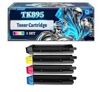 TK895 Toner Cartridge Compatible for Kyocera FS-C8020MFP FS-C8025MFP FS-C8520MFP FS-C8525MFP Printers, With Chip Large Capacity 12000 Pages (4-Pack BK/C/M/Y)