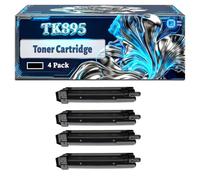 TK895 Toner Cartridge Compatible for Kyocera FS-C8020MFP FS-C8025MFP FS-C8520MFP FS-C8525MFP Printers, With Chip Large Capacity 12000 Pages (4 Pack Black)