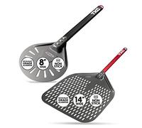 TKC Perforated Pizza Peel Bundle with 14 Inch XL Peel and 8" inch Pizza Turning Peel - Commercial Grade Pizza Spatula - Fits all 16 inch Pizza Ovens